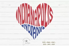 Indianapolis Indiana Cut File | Heart Word Art Product Image 1