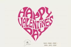 Happy Valentine's day Cut File | Heart Word Art Product Image 1