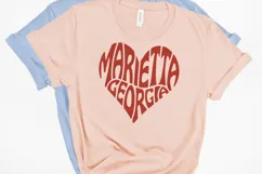 Marietta Georgia Word Art in the shape of a heart SVG Cut Product Image 1