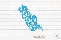 Lake Como New York word art in the shape of the lake, svg Product Image 1