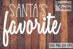 Santa's Favorite T-shirt Design Svg | Holiday Decor Cut File Product Image 1