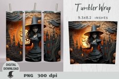 Halloween 3d Tumbler Wrap, witch 3d sublimation, tumbler Product Image 5