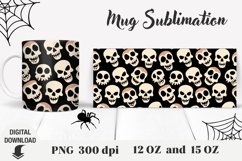 Halloween Mug Wrap, skul Mug Wrapl , coffee mug sublimation Product Image 1