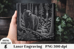 Bear Laser Engraving, bear in the forest Engraving file PNG Product Image 1