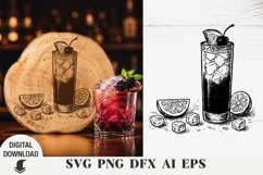 Cocktail svg, Summer SVG, Laser Engraved SVG Product Image 1
