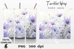 Flowers Tumbler Wrap, Flowers Sublimation, Wildflower Product Image 1