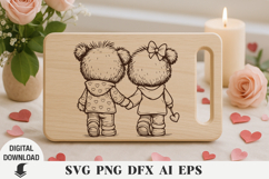 Teddy bear laser engraving bundle, Cutting board Product Image 3