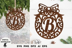 Christmas, Laser, Christmas Personalized Ornament Letter B Product Image 1