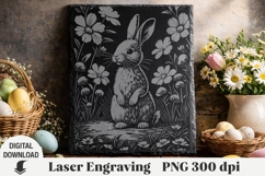 Easter Laser Engraving, Easter bunny Engraving file PNG Product Image 1