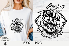 Bee svg, summer svg, beautiful bee, flower svg Product Image 1
