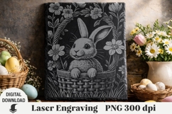 Easter Laser Engraving, Easter bunny Engraving file PNG Product Image 1