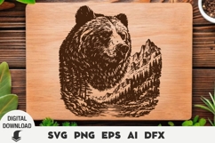 Bear Laser Engraving, animal Cutting Board, Laser, Product Image 1