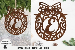 Christmas, Laser, Christmas Personalized Ornament Letter E Product Image 1