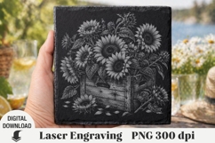 Sunflower Laser Engraving, flowers Engraving file Product Image 1