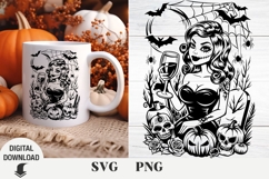 Halloween svg, zombie svg horror svg, zombie girl, spooky Product Image 1