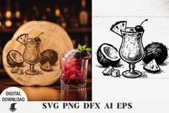Cocktail svg, Summer SVG, Laser Engraved SVG Product Image 1