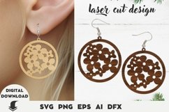 Flower earring Laser cut file, flower earring and pendant s Product Image 1
