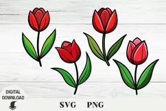 Flower svg, tulip svg, floral svg, Bouquet svg, Spring svg Product Image 2