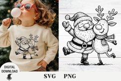 Santa and Christmas deer svg, Christmas svg, fanny svg Product Image 1