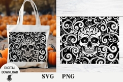 Skull svg, Halloween svg, Flower Skull svg Product Image 1