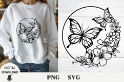 Flower and Butterfly svg , wildflowers, bouquet, floral svg Product Image 7