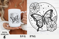 Flower and Butterfly svg , wildflowers, bouquet, floral svg Product Image 11