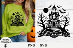 Halloween svg, Halloween scene svg, horror svg, pumpkin svg Product Image 1