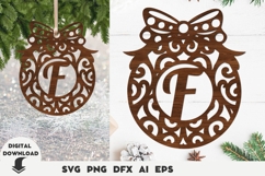 Christmas, Laser, Christmas Personalized Ornament Letter F Product Image 1