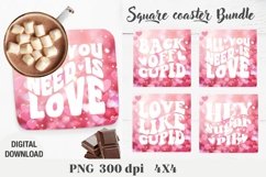Valentine Square coaster, valentine quotes, sublimation Product Image 2