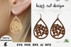 Flower earring Laser cut file, flower earring and pendant s Product Image 2