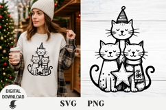 Christmas cat svg, Christmas svg, Fanny cat svg Product Image 1