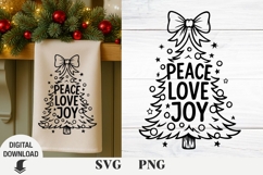 Christmas tree svg, Christmas svg, Joy, Peace, Love Product Image 1