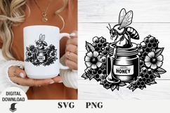 Bee svg, summer svg, beautiful bee, flower svg Product Image 1