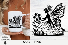 Fairy svg, Silhouette svg. Floral Fairy, flower Fairy Product Image 1