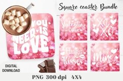 Valentine Square coaster, valentine quotes, sublimation Product Image 3