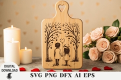 valentine's day Laser cut , Cutting board, Heart svg Product Image 1