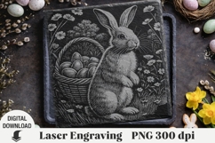 Easter Laser Engraving, Easter bunny Engraving file PNG Product Image 1