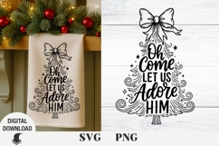 Christmas tree svg, Christmas svg, Holy Night svg Product Image 1