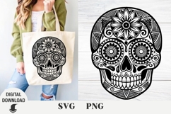 Skull svg, Halloween svgBoho Skull svg, Cinco de mayo svg Product Image 1