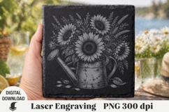 Sunflower Laser Engraving, flowers Engraving file Product Image 1