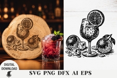 Cocktail svg, Summer SVG, Laser Engraved SVG Product Image 1