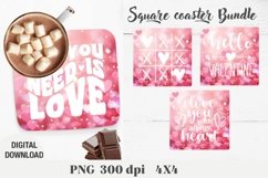 Valentine Square coaster, valentine quotes, sublimation Product Image 4