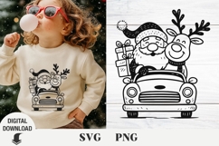 Santa and Christmas deer svg, Christmas svg, fanny svg Product Image 1