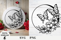 Flower and Butterfly svg , wildflowers, bouquet, floral svg Product Image 2