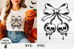 Halloween svg, spooky vibes, Scull Svg, Halloween Bow svg Product Image 1