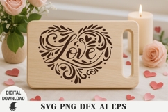 valentine's day Laser cut , Cutting board, Heart svg Product Image 1