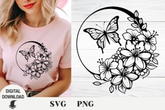 Flower and Butterfly svg , wildflowers, bouquet, floral svg Product Image 5