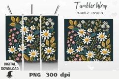 Flowers Tumbler Wrap, Flowers Sublimation, Wildflower Product Image 1