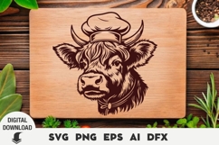 Laser cut, Cutting board, Wine svg, Cute highland cow Product Image 1