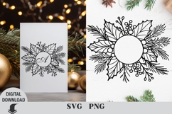 Christmas svg, Christmas family monogram, wreath Product Image 1